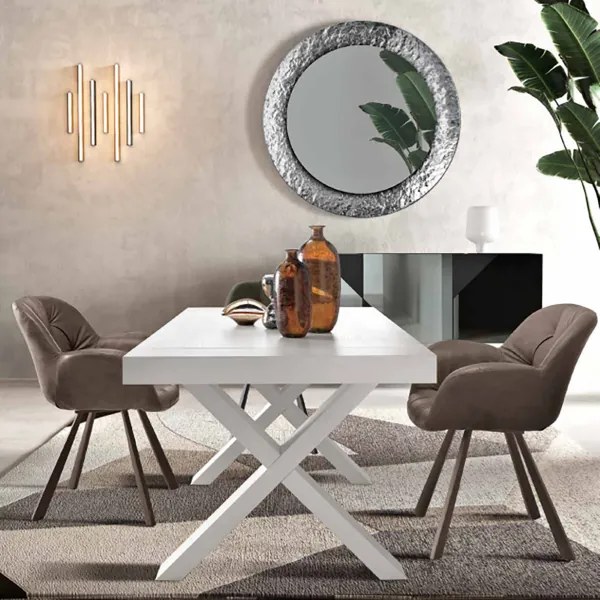 Tavolo allungabile a 260 cm con struttura in laminato PARIDE BIANCO FRASSINO