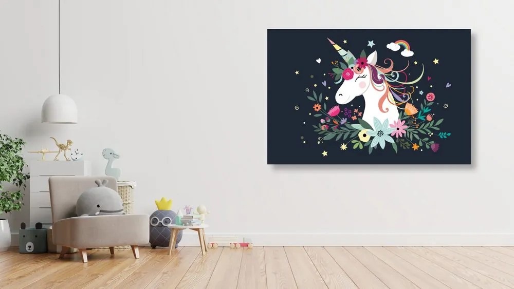 Stampa su tela – Unicorno carino