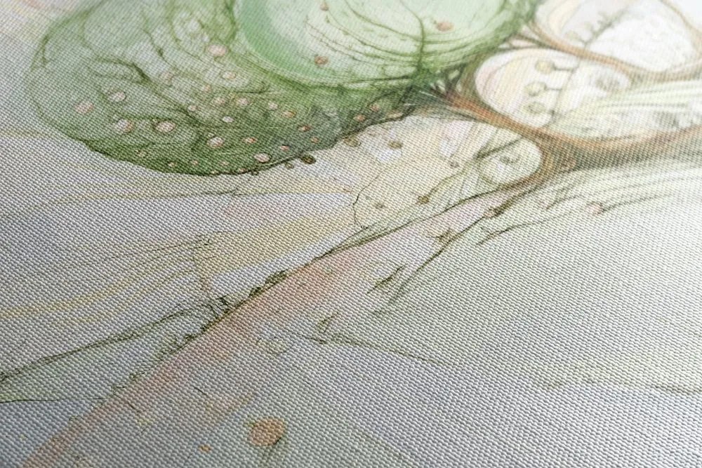 Quadro su tela – Alberi su campo pastello