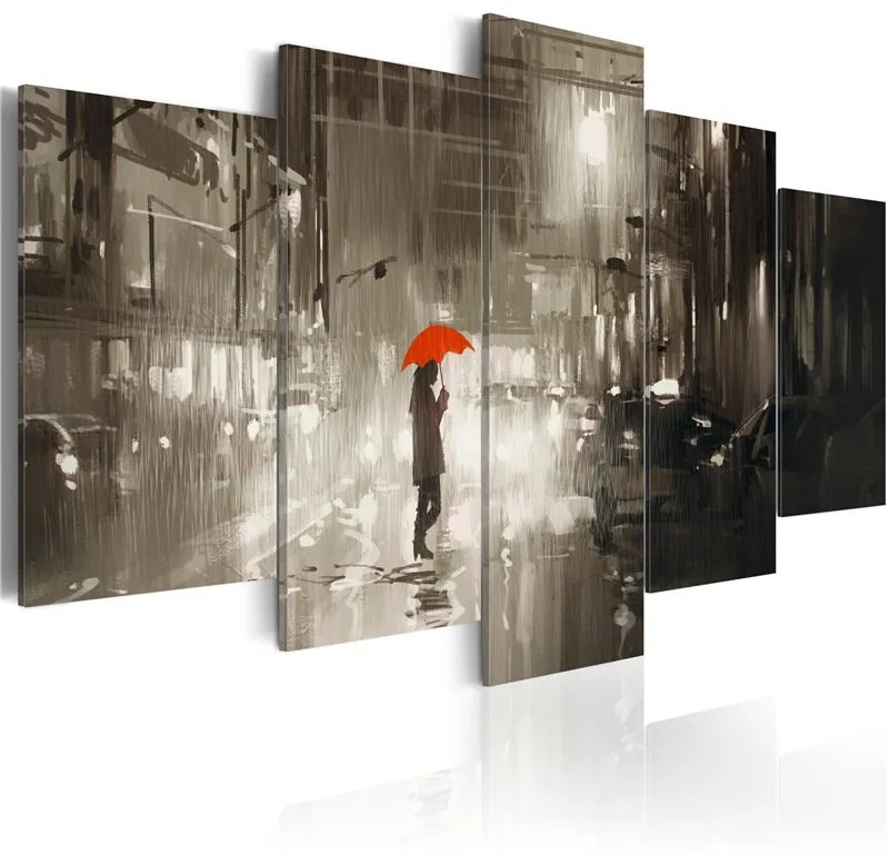 Quadro Rain City  Colore bianco e nero, Dimensioni e Misure 100x50