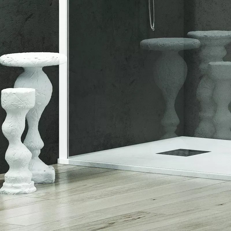 Parete doccia walk in 140 cm con profilo bianco opaco KW-100W - KAMALU