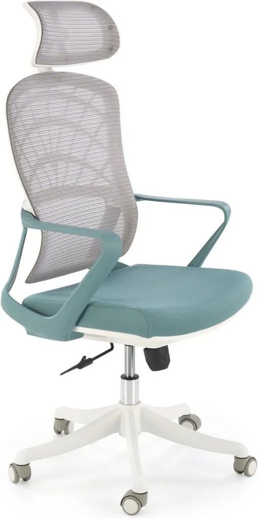 Sedia da ufficio Vesuvio 2 in turchese/bianco - H121 cm