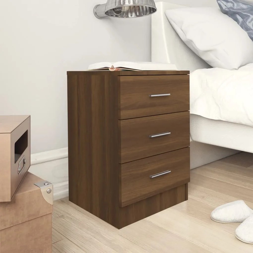 Comodino Rovere Marrone 38x35x56 Cm İn Legno Multistrato /