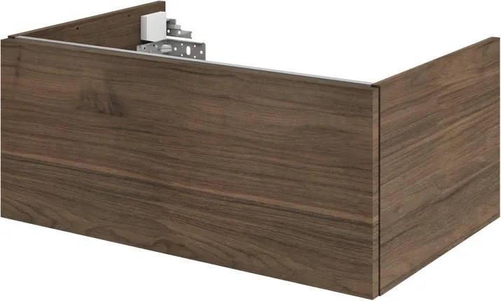 Mobile da bagno sospeso sotto lavabo L 135 x H 64 x P 48 cm bianco laccato lucido, 4 cassetti Apertura push-pull SENSEA Neo, Maniglie acquistabili separatamente