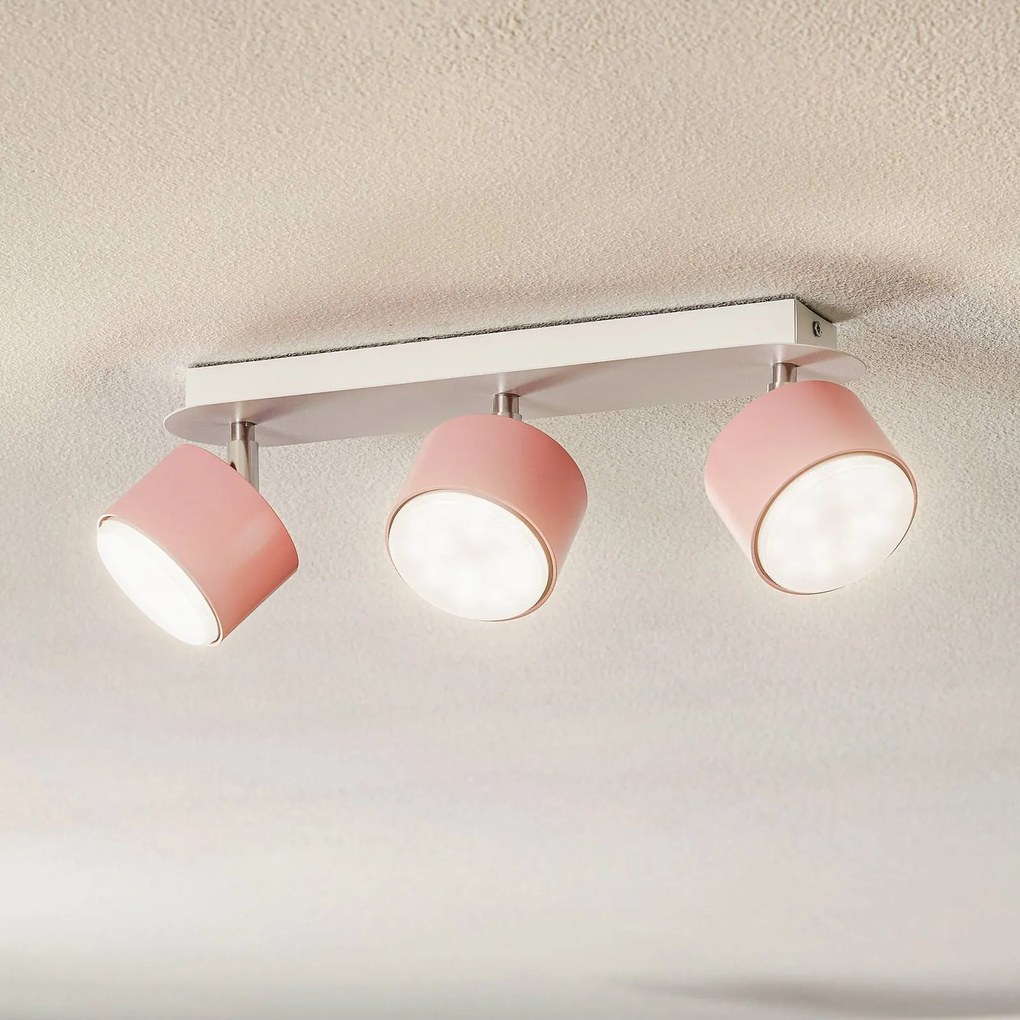 Eko-Light Faretto da soffitto Cloudy 3 luci rosa