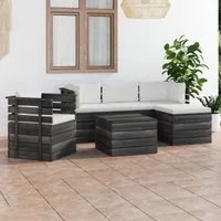 Set Divani da Giardino su Pallet 6 pz con Cuscini Massello Pino 3061853