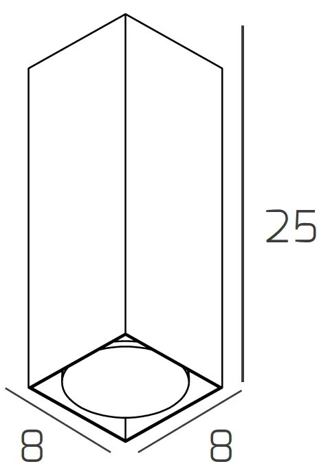 Plafoniera Moderna Cubica Area Metallo Bianco Metallo 1 Luce Gx53 25Cm