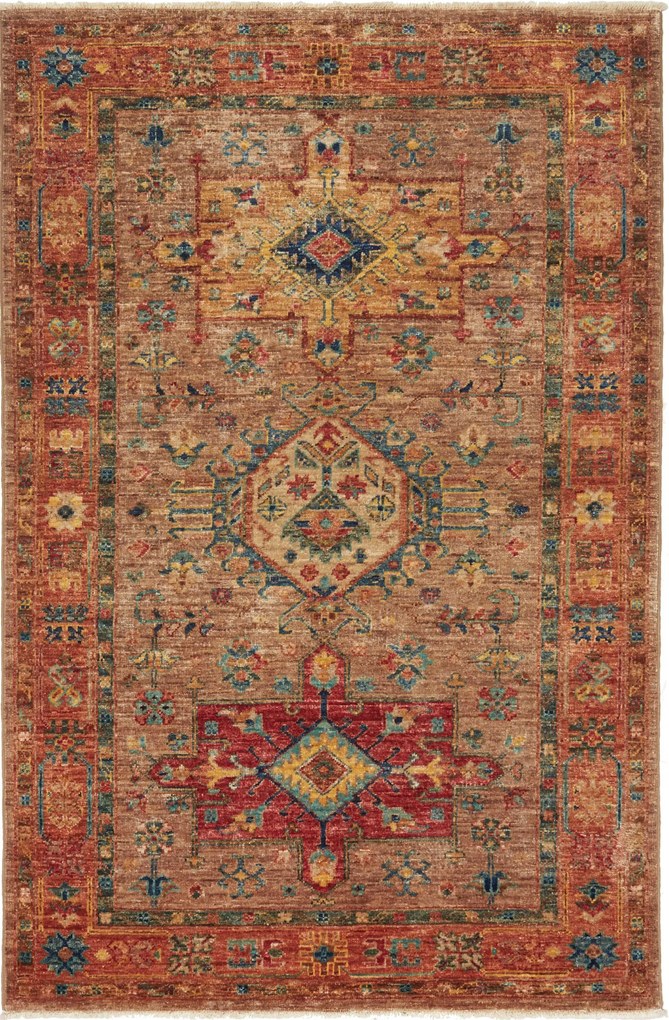 Samarkand Tappeto 100x150 Giallo (Pakistan) Annodato A Mano