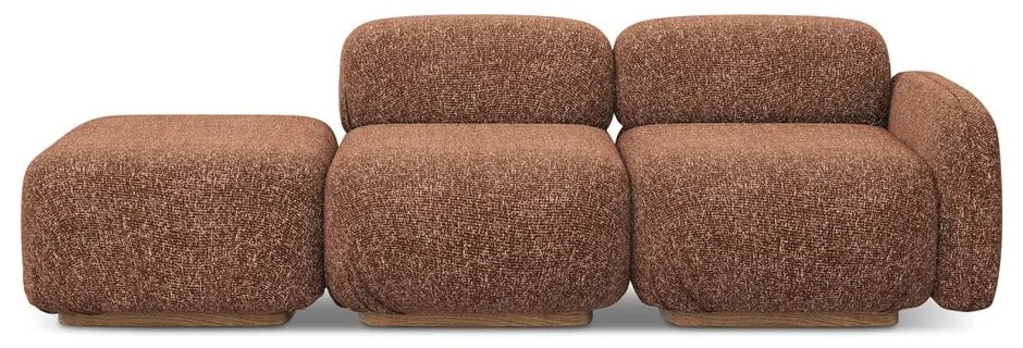 Chaise lounge componibile arancione/marrone (con penisola a destra) Ailani – Makamii