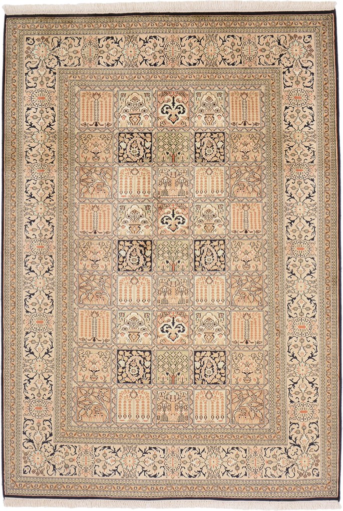 Cashmere Silk Tappeto 130x180 (Indian) Annodato A Mano