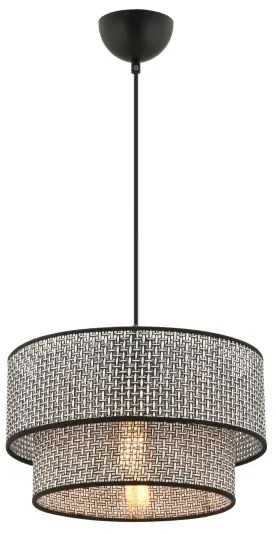 Lampada a sospensione con cavo ECHO 1xE27/60W/230V grigio/nero