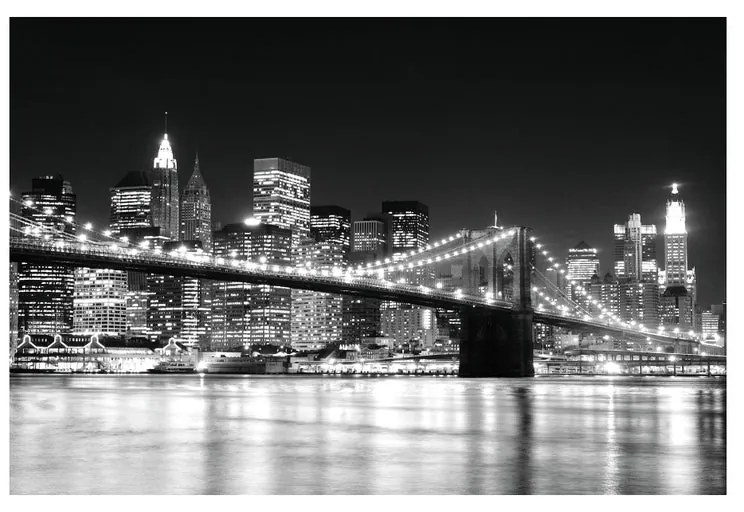 Stampa su tela Brooklyn2, grigio / argento bianco 100 x 140 cm