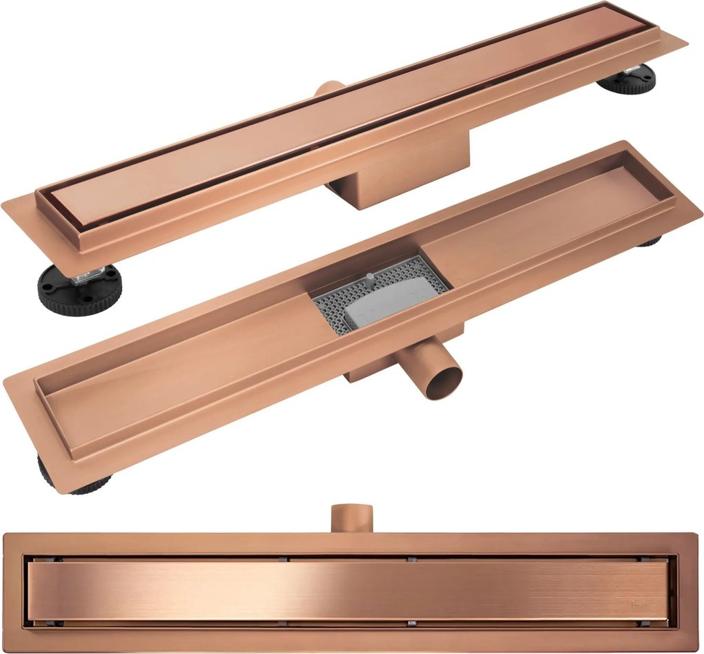 Scarico lineare Neox brush copper 80