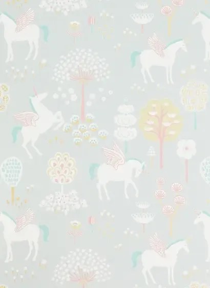 Majvillan Carta da parati True Unicorns - Soft Grey/ Gold/ Pink/ Turquoise/ Yellow/ White