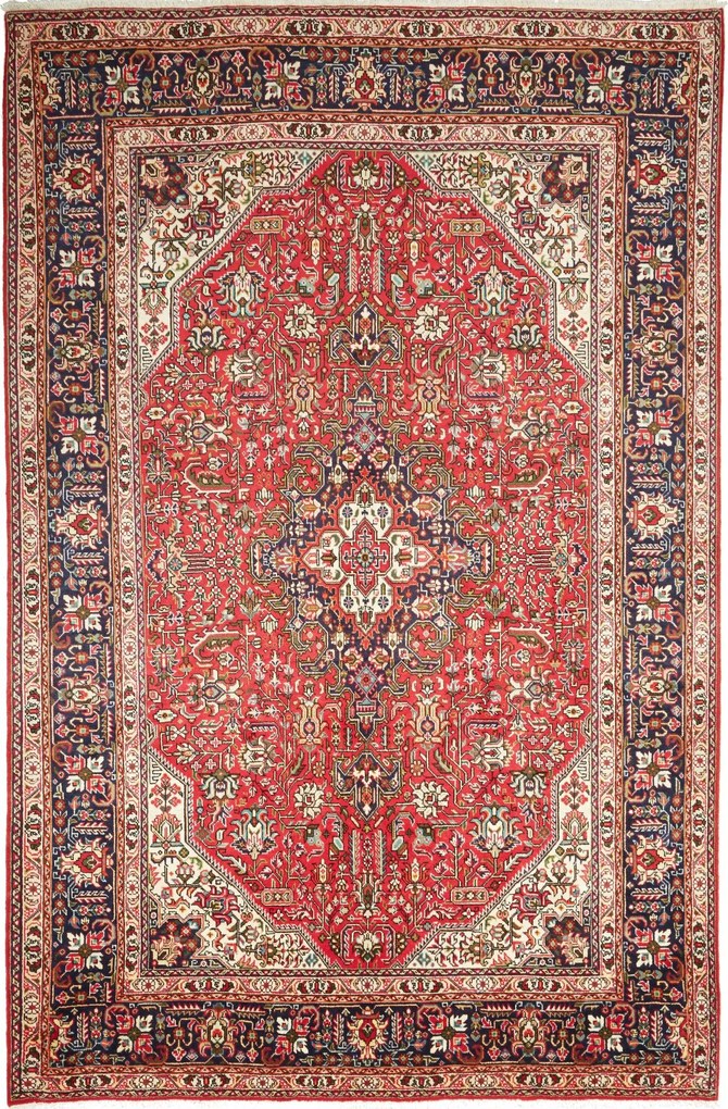 Tabriz Tappeto persiano 300 x 200 Blu (Iran) Annodato A Mano