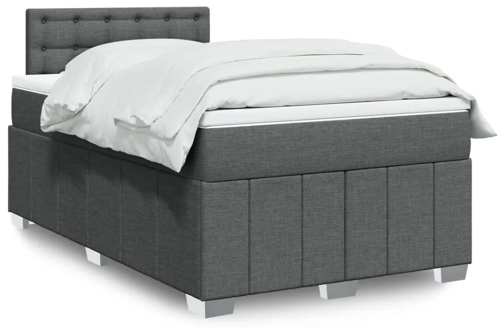 Giroletto A Molle Con Materasso Grigio Scuro 120x190cm Tessuto /