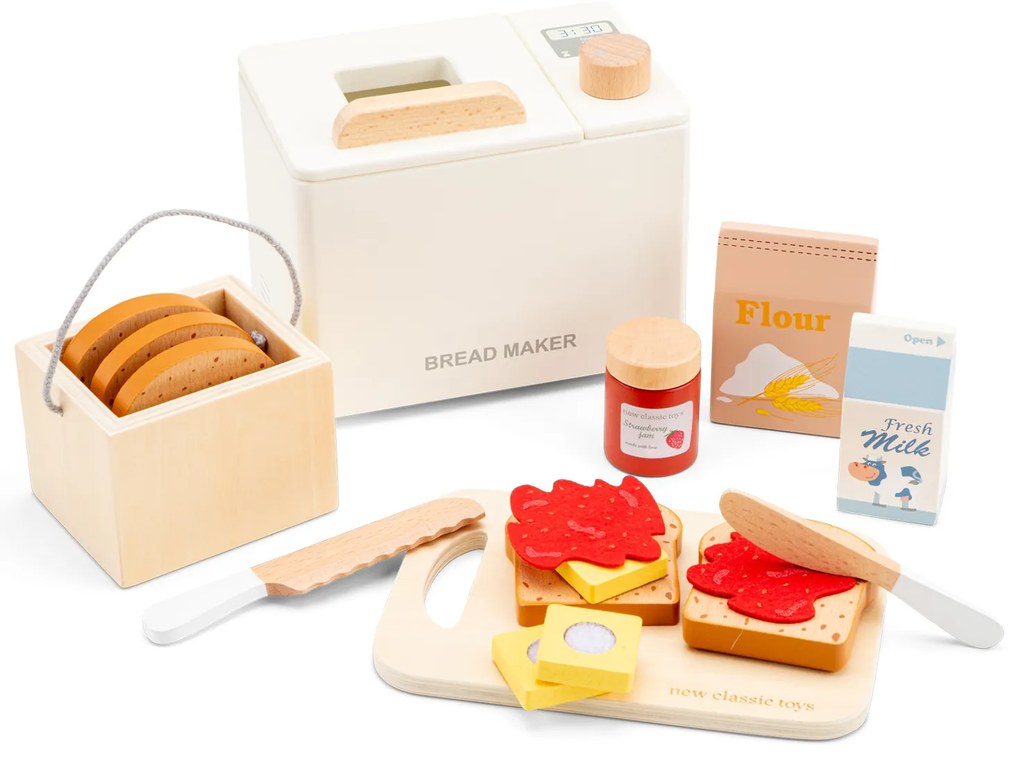 Macchina per il pane in legno con accessori