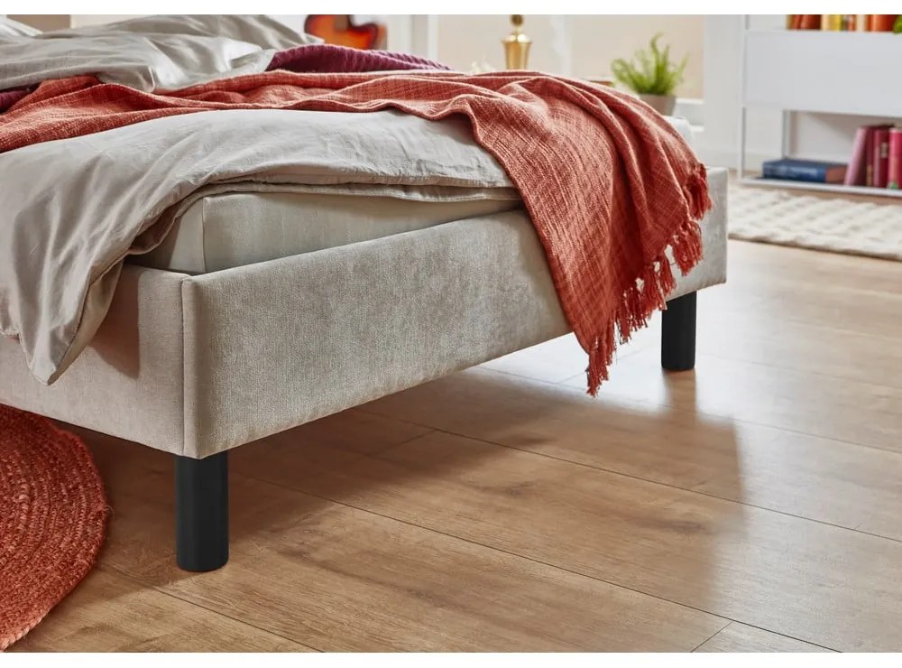 Letto matrimoniale imbottito beige rete non inclusa 140x200 cm Joker – Meise Möbel