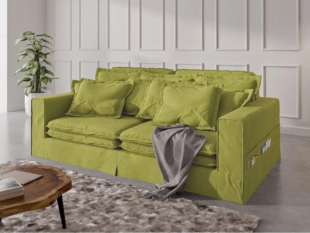 Divano verde chiaro 236 cm Nora – Ropez