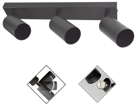 Luce Spot FARGO 3xGU10/30W/230V nero