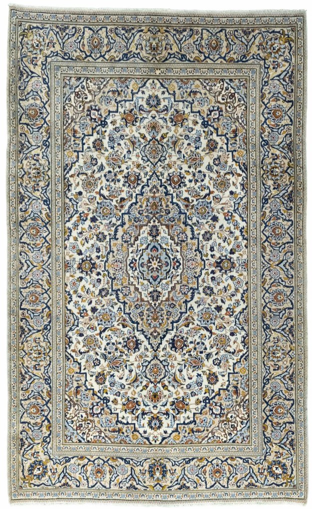Kashan Tappeto 320x190 Beige (Iran) Annodato A Mano