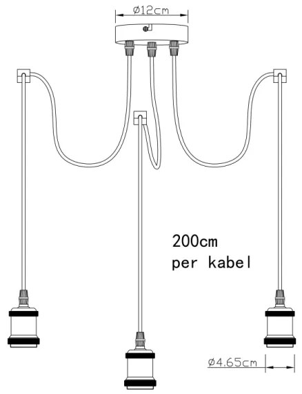 Globo A32-3 - Lampadario a sospensione con filo OLIVER 3xE27/40W/230V ragno