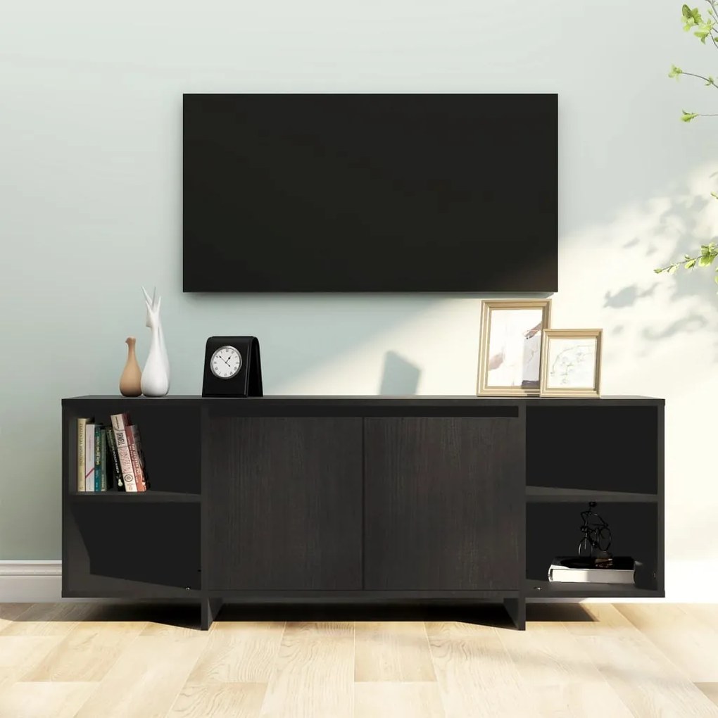 Mobile Porta Tv Nero 130x35x50 Cm İn Truciolato /
