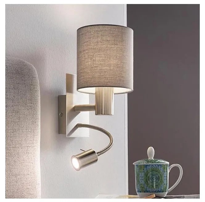 Eglo 96479 - Lampada LED flessibile PASTERI 1xE27/40W+LED/3,8W grigio