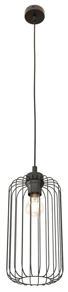 Sospensione Minimal Industrial Minerva 1 Luce Nera