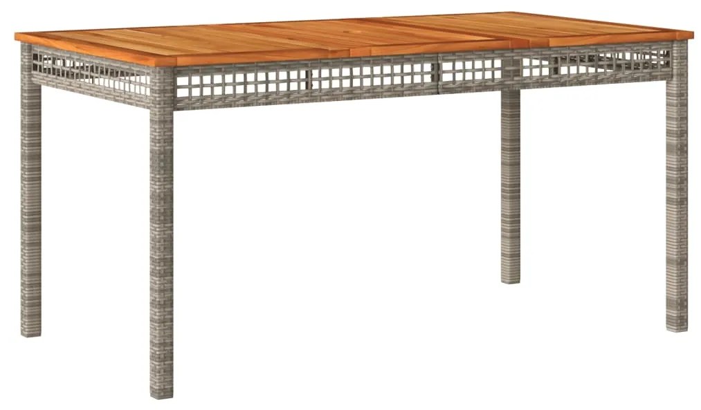 Set da pranzo da giardino 5 pz con cuscini in polyrattan grigio