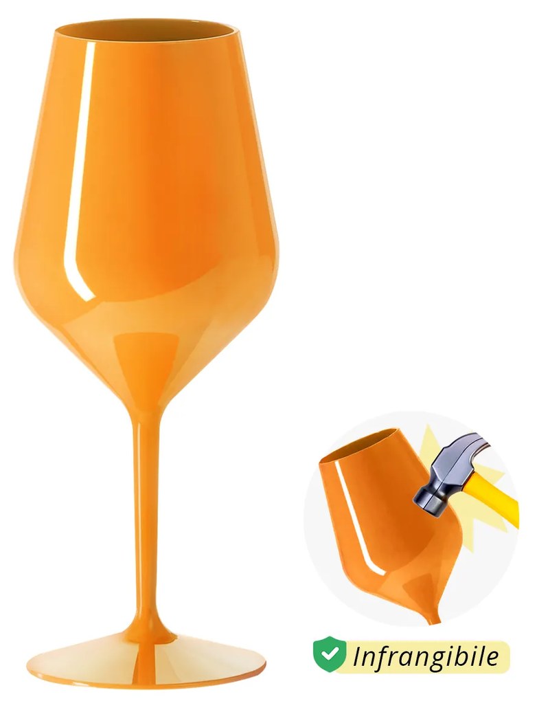 Calice vino in tritan 470 ml arancione