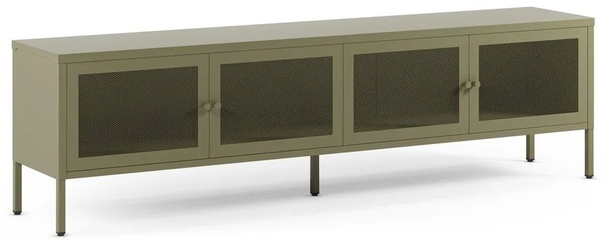 Mobile TV verde in metallo 160x50x35 cm Fayna – Marckeric