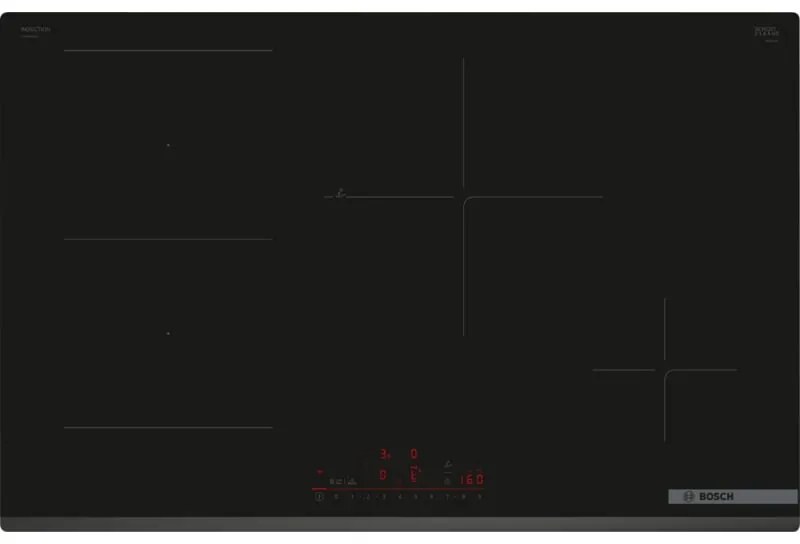 Bosch - Serie 6 PVS83KHC1E. Colore del prodotto: Nero, Posizionamento dell'apparecchio: Da incasso, Dimensione della larghezza del piano cottura: 80