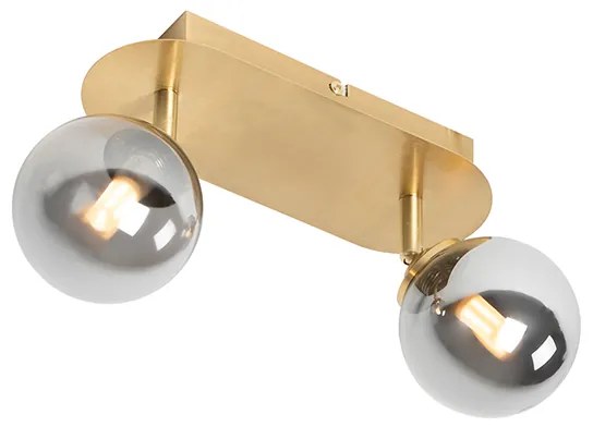 Faretto oro 2 luci orientabile con vetro fumé - ATHENAS