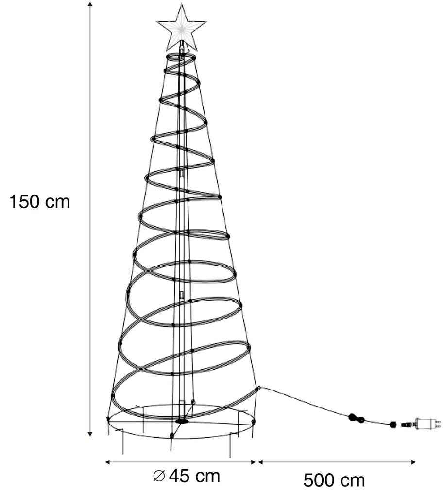 Albero di Natale bianco con LED IP44 - Puno