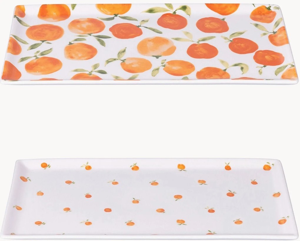 Set di 4 piatti rettangolari assortiti Fruit Life