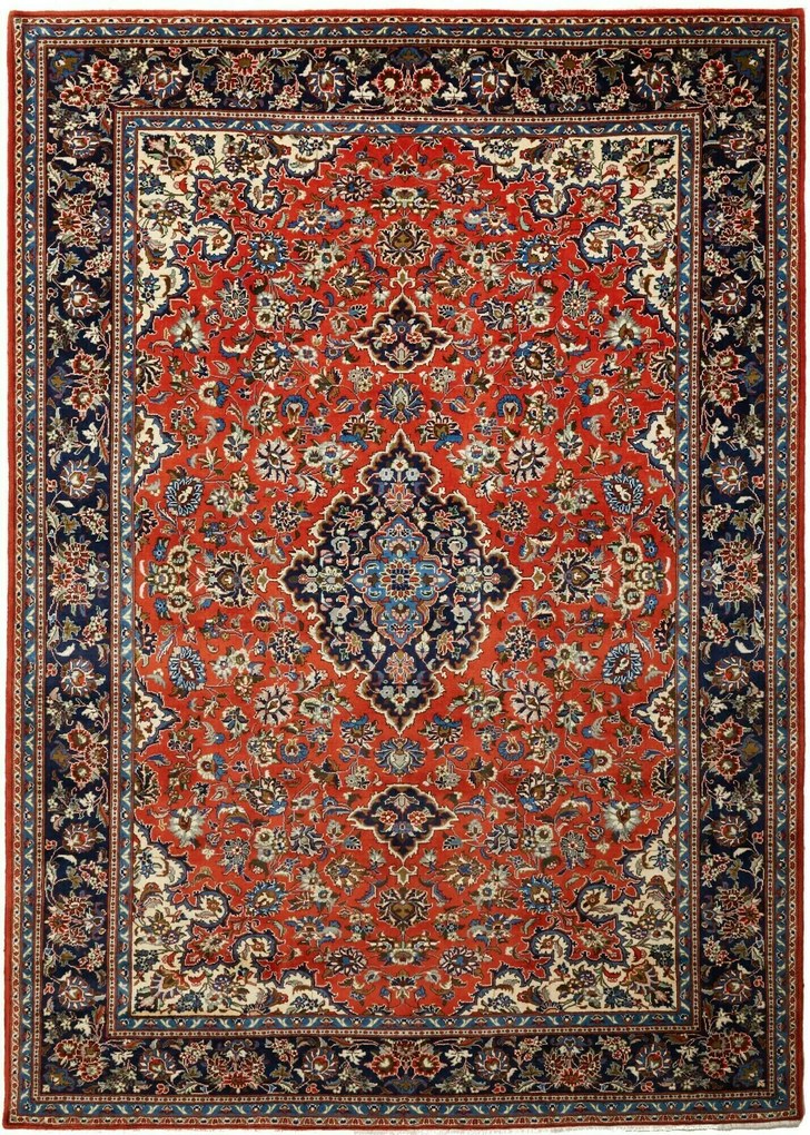 Kashan Tappeto persiano 280 x 200 Rosso (Iran) Annodato A Mano
