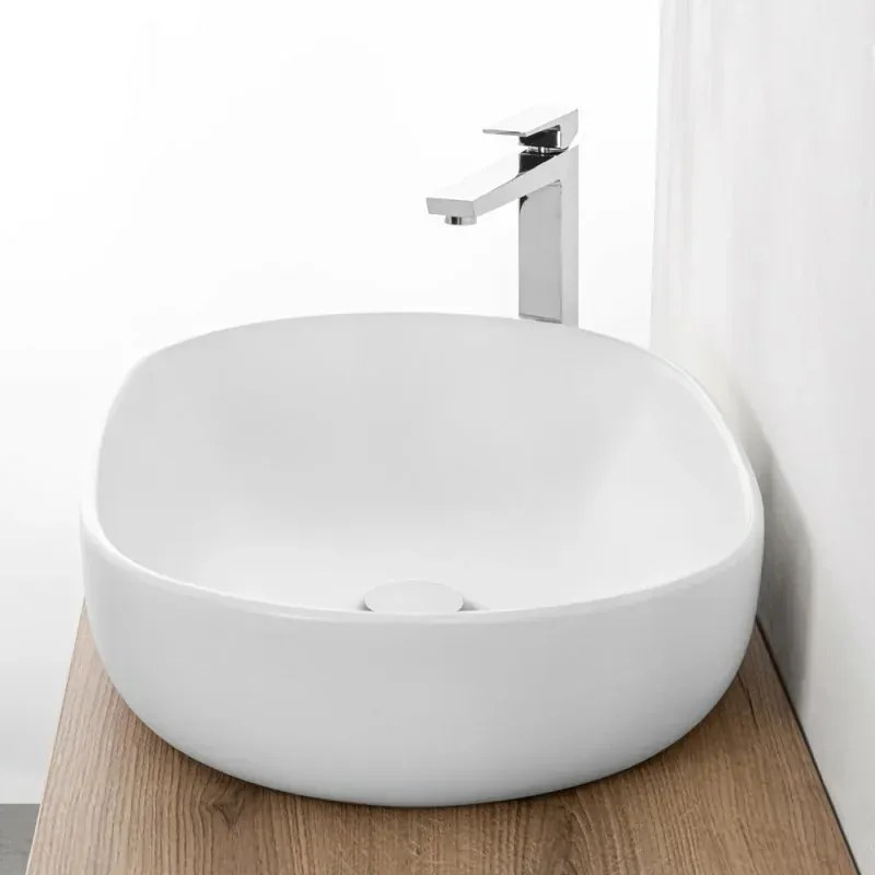 Lavabo da appoggio ovale 60x41 cm bianco opaco Tokyo