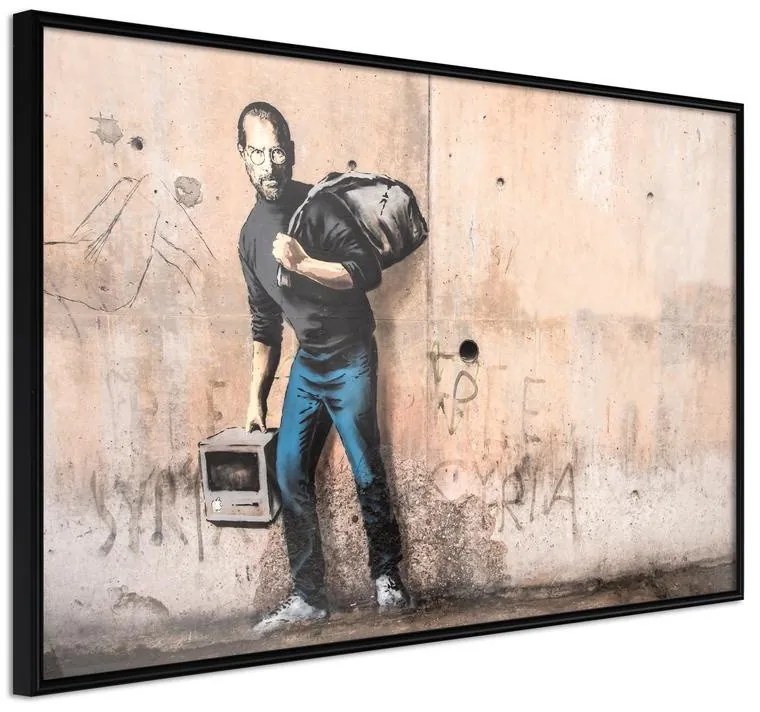 Poster  Banksy: The Son of a Migrant from Syria  Cornice Quadri Cornice nera, Larghezza x Altezza Home decor 45x30