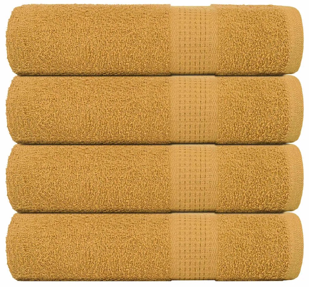 Asciugamani Doccia 4 Pz Oro 70x140 Cm 360 G/m² 100% Cotone /