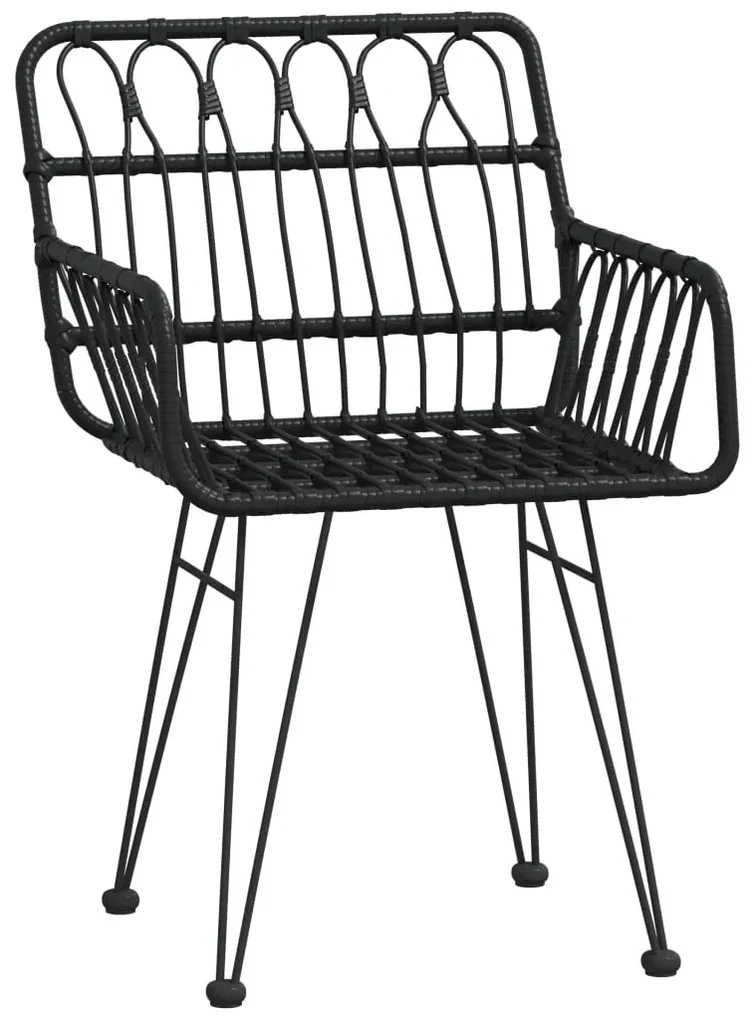 Set da pranzo da giardino 7 pz nero in polyrattan