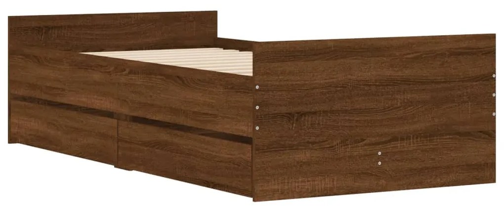 Giroletto con cassetti rovere marrone 75x190 cm small single