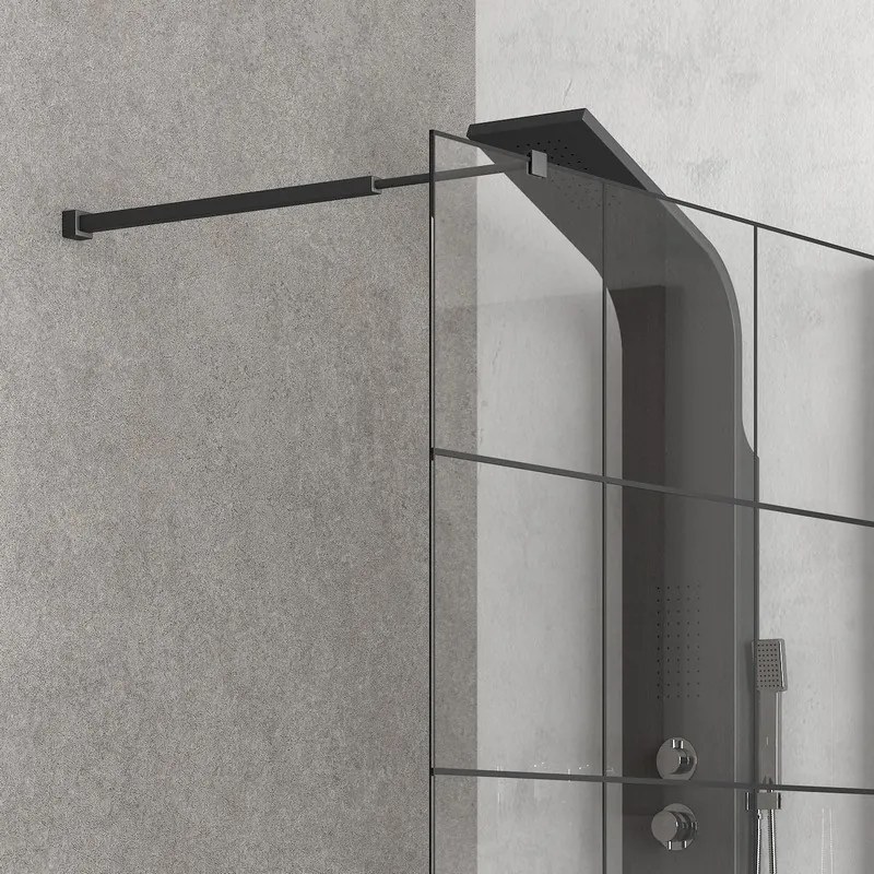 Doccia walkin 90cm con telaio e serigrafia nera NICO-W1000 - KAMALU