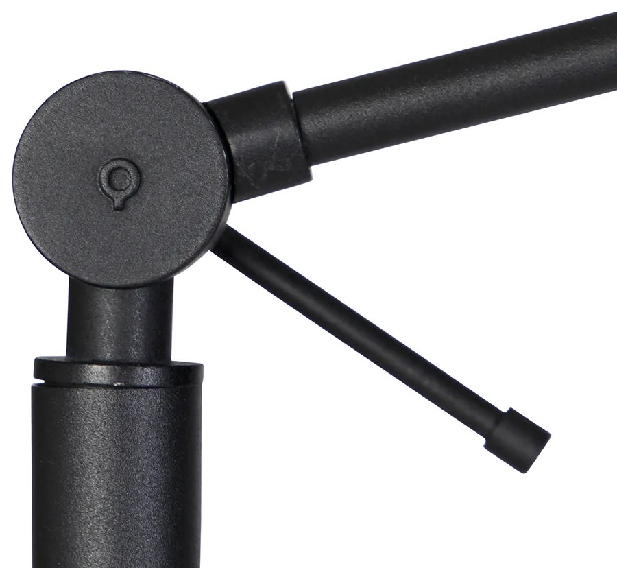 Lampada da terra nera con paralume marrone chiaro 50 cm regolabile - Editor