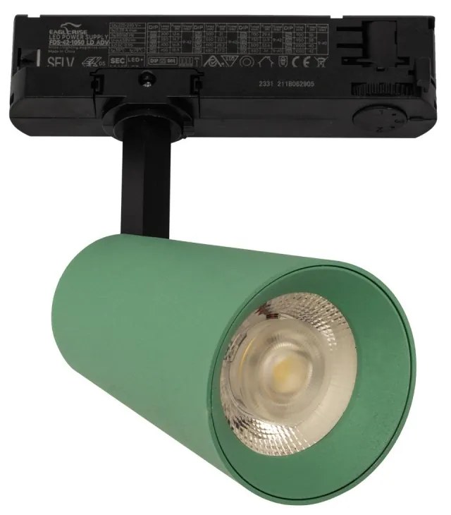 Faro LED 30W Trifase Verde CRI92 Bianco Variabile 38° - Bridgelux LED Colore Bianco Variabile CCT