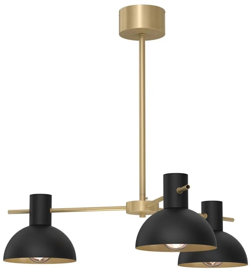 Lampadario a sospensione con supporto rigido ESTATE MINI 3xE27/15W/230V nero