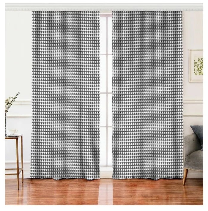 Tende bianco-grigio in set da 2 140x260 cm - Minimalist Home World