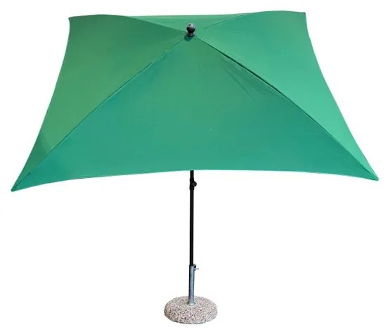 Ombrellone a palo centrale antracite Poli L 215 x 215 cm con telo verde