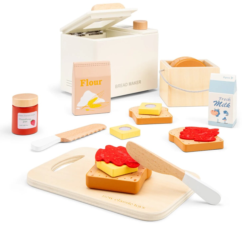 Macchina per il pane in legno con accessori