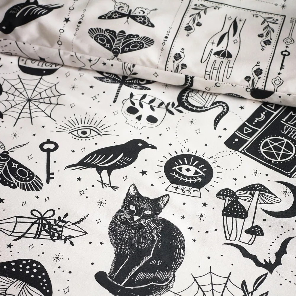 Set copripiumino e federa nero e beige per letto matrimoniale e per letto esteso 230x220 cm Enchanted Witchcraft – Catherine Lansfield